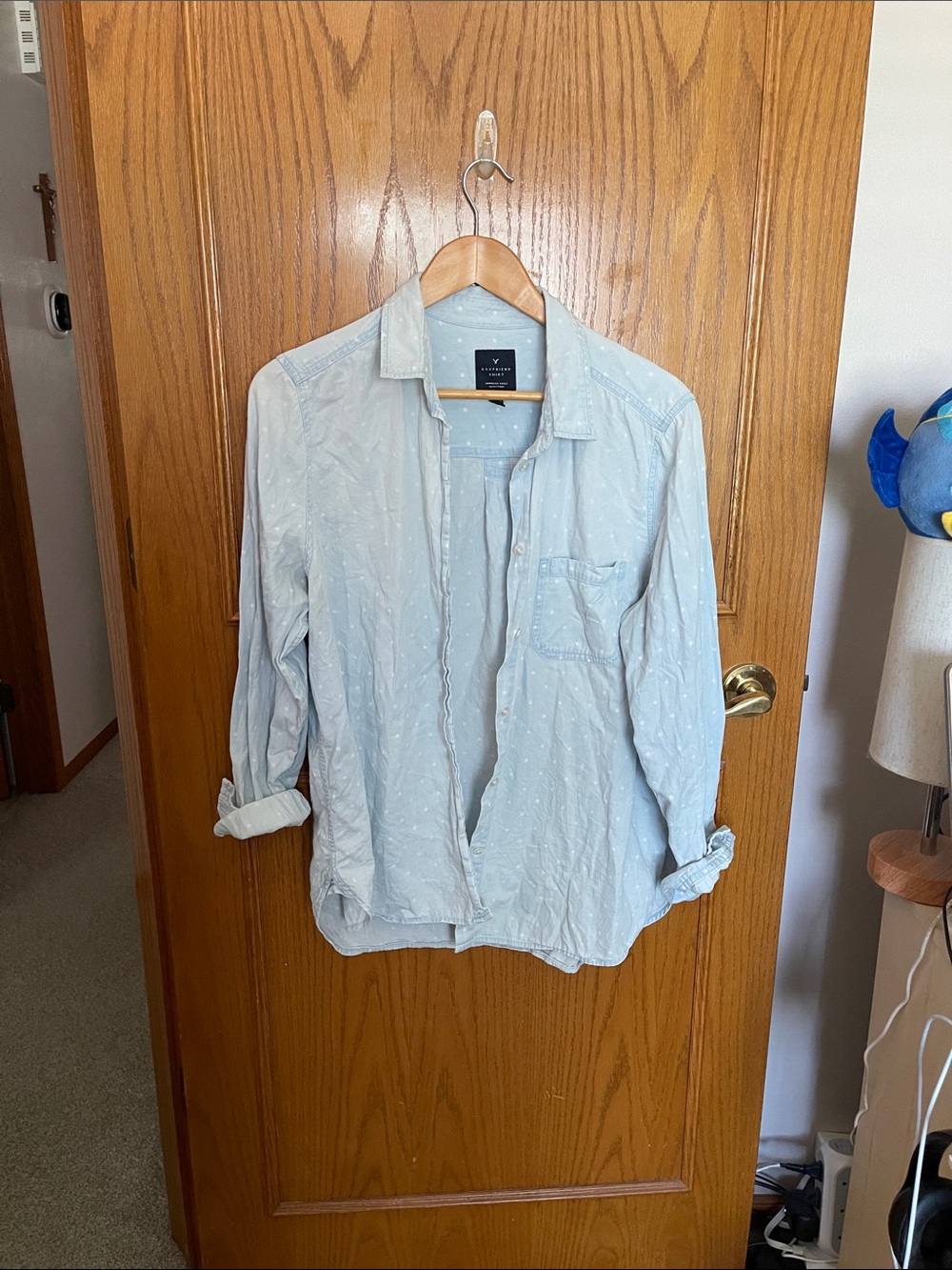 American Eagle Outfitters Light Blue Chambray Shirt
